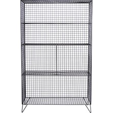 Go Dekor Iskandinav 5 Gözlü Tel Metal Raf & Grid Kitaplık Vitrin Concole