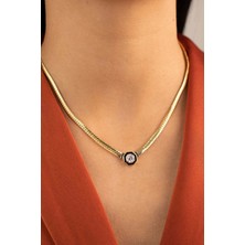 Yavuz Kuyumculuk Altın Sekizgen Mineli Baget Kolye