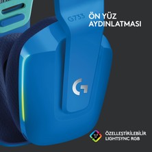 Logitech G G733 LIGHTSPEED RGB Kablosuz 7.1 Surround Ses Oyuncu Kulaklığı - Mavi