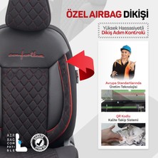 Otom Comfortline Vip Design Airbag Dikişli Ekstra Destekli Gerçek Taytüyü Süet Exclusive Oto Koltuk Kılıfı Kırmızı