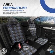 Otom Gti Sports Design Airbag Dikişli Ekstra Destekli Özel Jacquard Kumaş Oto Koltuk Kılıfı Mavi-Siyah