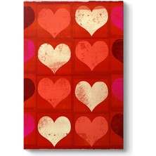 Tabloshop Kırmızı Kalpler Kolaj Tablo