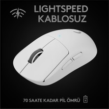 Logitech G PRO X SUPERLIGHT Ultra Hafif HERO 25.600 DPI 400 IPS LIGHTSPEED Kablosuz Oyuncu Mouse - Beyaz