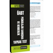 Pegem Akademi Yayıncılık 2022 KPSS ÖABT Psikolojik Danışma ve Rehberlik Yaprak Test