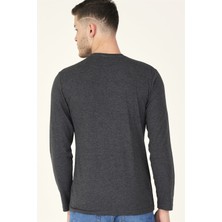 Dewberry T8588 Dewberry Bisiklet Yaka Erkek Sweatshirt-Antrasit