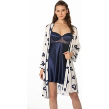 Pierre Cardin  Saten Emprime Gecelik & Sabahlık Takım  - 2406