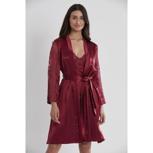 Pierre Cardin  Saten Dantelli Gecelik & Sabahlık Takım  - 4025