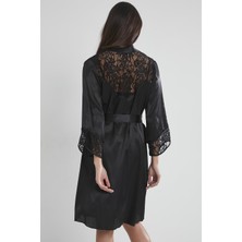 Pierre Cardin  Saten Dantelli Gecelik & Sabahlık Takım  - 4075