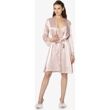 Pierre Cardin  Saten Dantelli Gecelik & Sabahlık Takım  - 4300