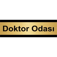 Özarslan Dizayn Doktor Odası 5 x 20CM Altın Renk Metal Yönlendirme Levhası