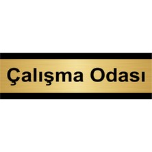 Özarslan Dizayn Çalışma Odası 7 x 20CM Altın Renk Metal Yönlendirme Levhası