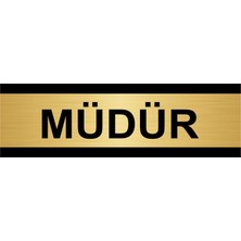 Özarslan Dizayn Müdür 7 x 20CM Altın Renk Metal Yönlendirme Levhası