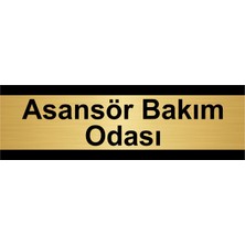 Özarslan Dizayn Asansör Bakım Odası 5 x 20CM Altın Renk Metal Yönlendirme Levhası