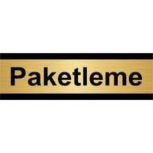 Özarslan Dizayn Paketleme 10 x 20CM Altın Renk Metal Yönlendirme Levhası
