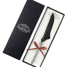 Profisher Gerçek Tüy Divit Dekoratif Yazı Kaligrafi Kalemi Siyah