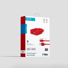 Ttec Kırmızı Smartcharger Seyahat Şarj Aleti 2.1A Type-C Kablo 2SCS20C
