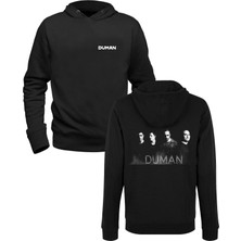 Alfa Tshirt Duman Dijital Baskılı Siyah Ön Arka Baskılı Sweatshirt