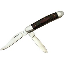 Muhtelif K-21 Linder Çiftli / Çift Ağızlı Çakı 14,5 cm - Ahşap Saplı, Manuel