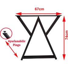 CVTdesign Metal Ayaklar Pingolu Masa Ayağı Çalışma Yemek Mutfak Masası Ayağı Metal Ayak Takımı