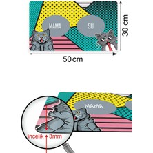 PatiPeti Popart Kedi Köpek Mama Altlığı Mama Paspası 50X35CM