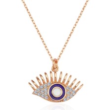 Mia Vento Zarafet Bakışı Rose Renk Gümüş Kolye