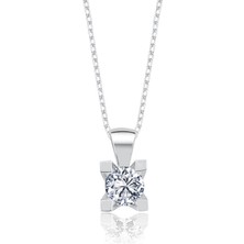 Mia Vento 0.75 Karat Mia Zirconia Benzersiz Zerafet Gümüş Kolye