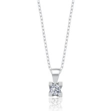 Mia Vento 0.25 Karat Mia Zirconia Benzersiz Zerafet Tektaş Gümüş Kolye