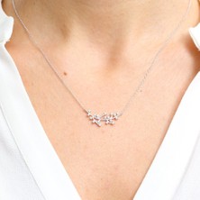 Mia Vento Pırlanta Montür Işıltılı Salkımlar Gümüş Kolye