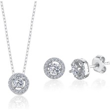 Mia Vento 0.75 Karat Mia Zirconia Büyülü Işıltı Ikili Tektaş Gümüş Set
