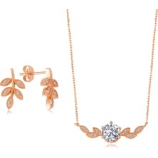 Mia Vento Vintage Salkım Rose Renk Gümüş Ikili Mini Set