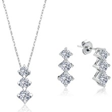 Mia Vento Mia Zirconia Taşlı Tria Gümüş Ikili Set