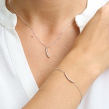 Mia Vento Pırlanta Montür Zarif Dalga Ikili Gümüş Set