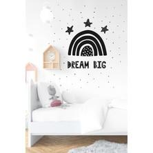 Msticker Dream Bıg Yıldızlar ve Gökkuşağı Çocuk Bebek Odası Sticker (50X70 Cm)