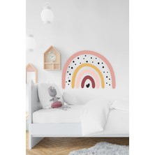 Msticker Soft Renklerde Puantiyeli Gökkuşağı Çocuk Bebek Odası Duvar Sticker Seti