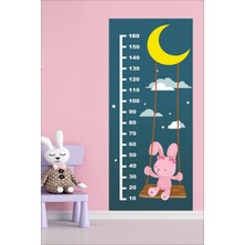 Msticker Çocuk Odası Salıncakta Sallanan Tavşan Boy Cetvel STICKER-76X186CM