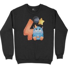 Cix Çocuğumun 4. Yaşına Özel Siyah Sweatshirt