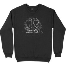 Cix Vahşi Bizonlu Siyah Sweatshirt