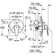 Grohe Bauedge Ankastre Tek Kumandalı Banyo Bataryası 29079001 + Iç Gövde