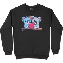 Cix Koala Aşkı Siyah Sweatshirt