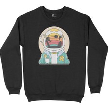 Cix Arjantin Haritalı ve Bayraklı Siyah Sweatshirt