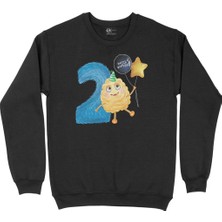 Cix Renkli Unicorn Siyah Sweatshirt