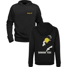 Alfa Tshirt Banana Fish Baskılı Siyah Ön Arka Baskılı Sweatshirt
