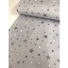 Bebek Özel Pamuklu Bebek ve Çocuk Lastikli Çarşaf Harika Gri Yıldızlar 120X200
