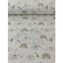 Bebek Özel %100 Pamuklu Bebek ve Çocuk Lastikli Çarşaf Kahverengi Gökkuşağı 70X180