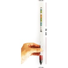 Alla 0.990-0.1160 Şarap Bira Hidrometresi 0.38% Brix Termometreli