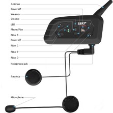 Ejeas 2 Adet V6 Pro Motosiklet Kask Kulaklık 6 Biniciler (Yurt Dışından)