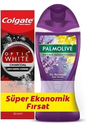 Colgate Optic White Aktif Kömür + Palmolive Aroma Sensatıons Duş Jeli