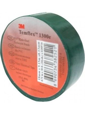 3m Temflex Yeşil Izole Elektrik Bant 18 mm