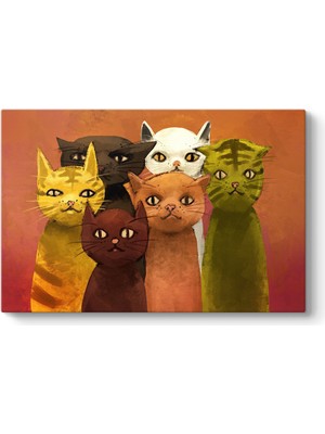 Tabloshop Renkli Kediler Tablosu