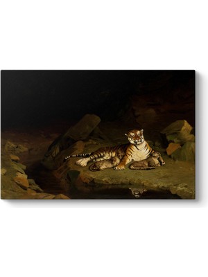 Tabloshop Jean Leon Gerome - Kaplan ve Yavrusu Tablosu